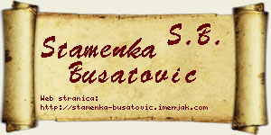 Stamenka Bušatović vizit kartica